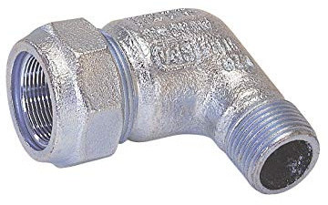 GEBO TG-Klemmverbinder, 90° Winkel DN 25 - AG 1 Zoll x Ø 33,7 mm - für Stahlrohr