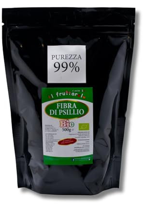 FIBRA DI PSILLIO - CUTICOLA - BUCCIA - POLVERE 500 GR PUREZZA AL 99% - aiuta negli impasti proteici e gluten free - aiuta il transito intestinale