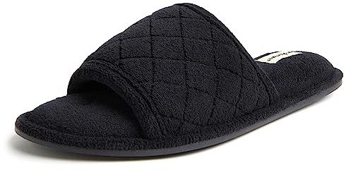 Dearfoams Women's Beatrice, BLACK, S