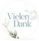 white&ivory, 50x runde Aufkleber, Sticker vielen Dank | stilvolles Design: eukalyptus, türkis | 4cm Durchmesser | selbstklebend | Gastgeschenke für Hochzeit Taufe Geburtstag