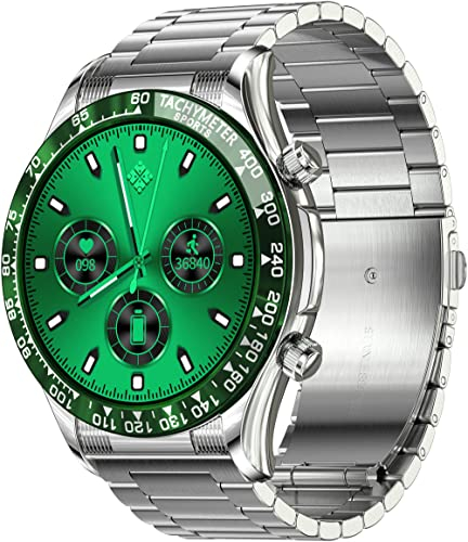 Smartwatch Telefonieren Herren Fitness Tracker für Android IOS Fitnessuhr mit Blutdruckmessung Pulsuhr Schlafanalyse Musikplayer NFC Sportuhr Schrittzähler Fitness Watch Silber