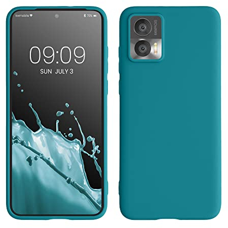 kwmobile Hülle kompatibel mit Motorola Edge 30 Neo Hülle - weiches TPU Silikon Case - Cover geeignet für kabelloses Laden - Petrol