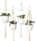 SEIWEI Pflanzenaufhänger, Makramee-Pflanzenaufhänger, Makramee, 105 cm, Wandbehang, Übertopf, Deckenpflanzen für Innenbereich, Blumen, Terrasse, Decke, Pflanzenhalter (Q-T), 4 Stück