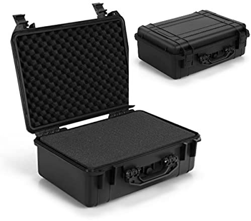 GiantexUK Waterproof Hard Case, Protective Camera Case with Customized Foam, Portable Outdoor Tool Box for Electronics, Drones,Cameras and Firearms(13 Inch, 34x31x16cm)