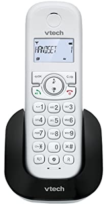 VTech CS1500 DECT-Schnurlostelefon, mit doppelter Ladung, Festnetztelefon, extra lautes Hören, Freisprecheinrichtung, Anrufer-ID, Display und Tastatur mit Hintergrundbeleuchtung, Weiß