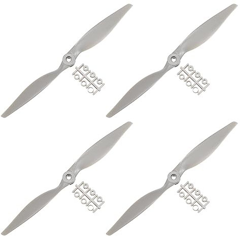 sourcing map 11x7 Propeller RC Propellers 2 Vane Blades Props Grey with Adapter Rings for Electric Airplane Aircraft, Pack of 4
