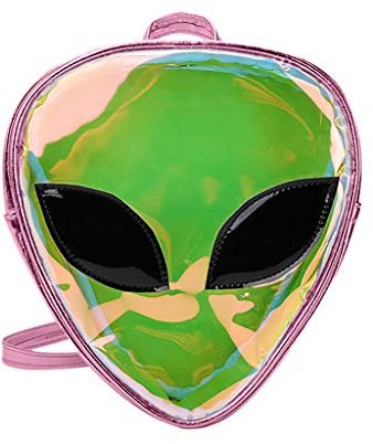 FGUUTYM Kindergarten Rucksäcke Frauen Alien transparent Gelee Tasche Umhängetasche Rucksack Telefon Münztasche Kinder Rucksäcke Mädchen Schule (Pink, One Size)