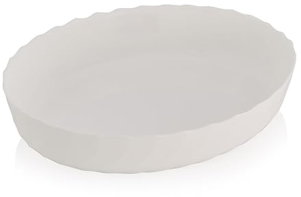 Bravich Oven Proof Glass Baking Dish. Large Oval Rectangular Oven Tray Dish for Cooking, Roasting, Serving & Baking. Deep Casserole Dish, Dishwasher & Microwave Safe - 32 x 24 x 3cm.