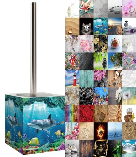 Sanilo WC Bürste, viele schöne Klobürsten zur Auswahl, hochwertige Qualität, Elegantes Design (Delphin Korallen)
