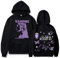 MUOUEAOU Sudadera con Capucha Estampada para Unisex Otoño Invierno Hoodie Forro Polar con Cordón Bolsillo Canguro Adolescente Talla Grande Ropa De Calle Delgada (Black A,XS,XS)