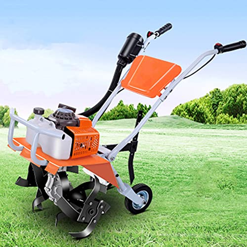 Motoculteur à Essence Rotovator, motoculteur à Essence 68cc, Largeur de labourage de 40 cm et Profondeur de labourage de 15 à 30 cm, Moteur 2 Temps, motoculteur à Essence