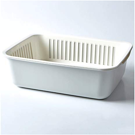 Colador, colador colador, colador colador cesta, fregadero colador colador cesta de drenaje 2 en 1 cesta de drenaje cuadrada cesta de plástico for verduras domésticas fregadero de cocina multifunciona