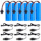 KUWUNG 3.7V 800mah Li-ION Battery, 6 Pièces Akku 14500 Rechargeables avec 6 Prises SM-2P et Un Chargeur USB, Li ION Power Ersatz Akku für RC Fahrzeuge, Boote, Panzer, Autos, Schiffe,Roboter
