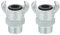 QUARKZMAN 2Pcs Raccordo per Tubo d'Aria G1, in Ferro Malleabile Zincato, Maschio NPT a 2 Spine Dritte per Collegamenti Tubi, Tono Argento