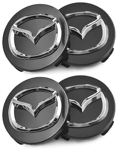 Nabendeckel 52mm für Mazda CX3,Radnabenabdeckung Set ABS Kunststoff Aluminium Nabenkappen für Felgen Radnaben Felgendeckel Felgenkappen,Black