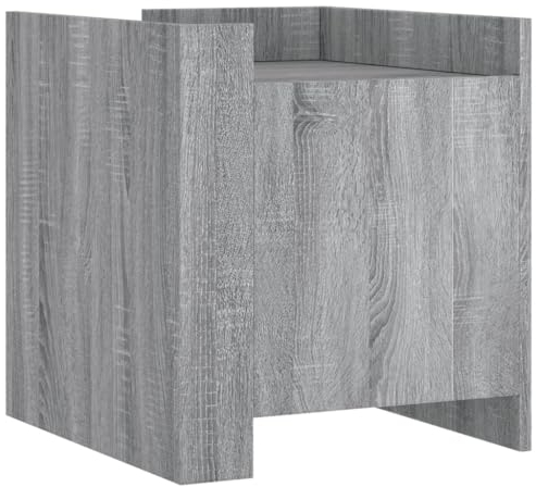vidaXL Nachttisch, Nachtschrank mit Stauraum, Nachtkommode für Schlafzimmer, Nachtkonsole Zwei Montagemöglichkeiten, Grau Sonoma Holzwerkstoff