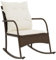 vidaXL Garten Schaukelstuhl, Schaukelsessel mit Kissen, Relaxstuhl für Garten Terrasse Balkon, Relaxsessel Gartenstuhl, Braun Poly Rattan