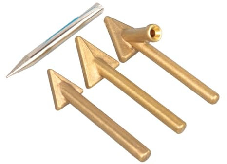 Fcuajdkq 4 Pezzi Punte di Ricambio di Saldatura, Punte di Saldatore, Accessori per Saldatore a Teste Triangolari in Rame per Riparazione Paraurti Auto