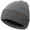 Wmcaps Mütze Herren Winter, Thermo Strickmützen für Herren, Warme Fleece Laufmütze Beanie Damen Herrenmütze Winter, Winddichte Wintermütze Männer Gefütterte und Gepolsterte (Hellgrau+Schwarz)