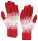 Bequemer Laden Thermo Touchscreen Handschuhe Damen Winter Warm Strickhandschuhe Winterhandschuhe mit Elastisch Manschette Elegant Frauen Geschenk, Rot Weiß