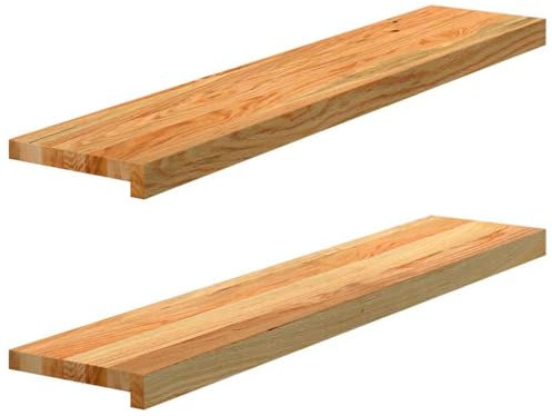 vidaXL Alféizares de Ventana 2 uds Madera Maciza Roble marrón Claro