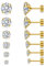 LAURITAMI 6 Stück Ohrstecker Set 3-8mm Zirkonia Eingelegt Ohrstecker Gold,20G Chirurgenstahl Medizinische Ohrstecker Knorpel Ohrringe für Damen und Herren Mehrfache Piercings Schmuck