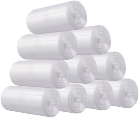 Lot de 300 petits sacs poubelle transparents et solides pour mini poubelle de bureau, 1,5 l