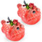 Prefdo Tiki Lot de 2 tasses à cocktail en céramique motif poisson bizarre, tasses hawaïennes Luau pour fête, cocktail exotique, 650 ml