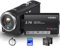 Muitune Videocámara QHD 2.7K 50MP 16X Zoom Digital Vlogging Cámara con luz de Relleno LED para Youtube, 2.8 Pulgadas 270 Grados rotación LCD videocámara con Tarjeta SD de 32 GB y Dos baterías