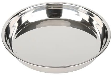 Baumalu - Rundes Backblech aus Edelstahl - Abmessungen 30 cm - Silberfarben - Multifunktional für Backen und Servieren - Pflegeleicht - Langlebig - 1 Stück