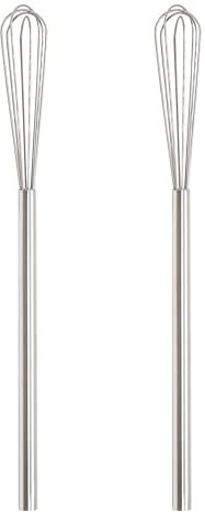 10 Inch Mini Whisk Set - Small Egg & Gravy Sauce Whisks - 304 Stainless Steel - Pack of 2