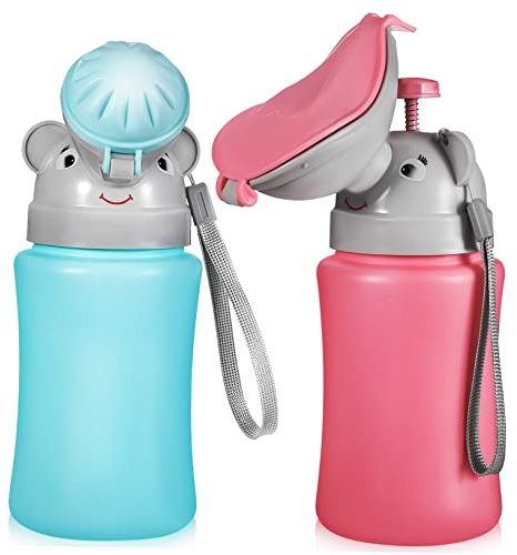 HANABASS Tragbares Kinder Töpfchen Urinal Auslaufsicher 2 Stück Pvc Kunststoff Mit Deckel Jungen Mädchen Nottoilette Für Reise Auto Outdoor