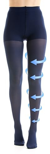 Gi&Gi Kompressionsstrumpfhose mit abgestufter Kompression, 140 DEN 18-21 MMHG, Klasse 1, formende Socken für Damen, aus blickdichter Mikrofaser, dunkelblau, L