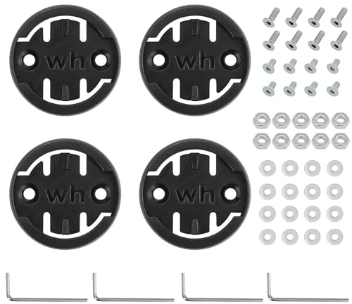 EMMALOUISESMITH 4 Stück Schwarz Fahrrad Halterung Adapter, Universaler Fahrradcomputer-Adapter mit 8 Stück Schraube,Vorbauhalterung Adapter Mount Replacement Insert für Wahoo