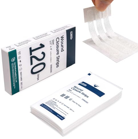 Sterile Reinforced Wound Closure Strips | 12x100mm | 20 Packs | 120 Strips