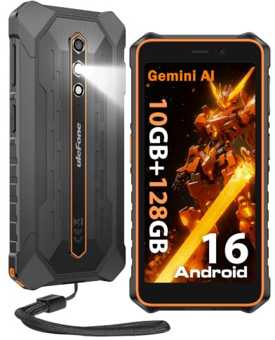 Ulefone Rugking 2 Pro Android 15 Outdoor Smartphone, Octa-Core Outdoor Handy Ohne Vertrag 8GB+128GB/2TB, 5.45 90Hz Baustellenhandy, 4550mAh/NFC/GPS/DREI Kartenfächer/Taschenlampe/IP69K Wasserdicht