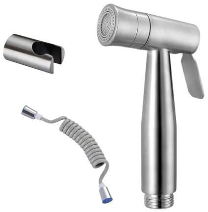 304 Edelstahl Toilette Bidet Analreinigung Bidet Wasserhahn Toilettensitz Dusche Toilettenstrahl 2 Funktionsschalter(Light Grey)