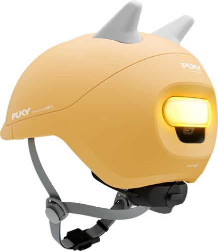 PUKY Sparky Junior Helmet | Fahrradhelm Kinder mit Rücklicht | 49–53 cm | Kinderhelm 3 Jahre+ | Verstellbarer Kinderhelm für Fahrrad oder Laufrad | Leichter Helm Kinder mit Magnet-Fidlock® Verschluss