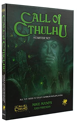 Call of Cthulhu Starter Set – Horror RPG Boxed Game for Beginners – 4th Anniversary Edition – Includes Dice, Rules, Pre-Made Characters & 4 Scenarios – Chaosium Tabletop Roleplaying Game