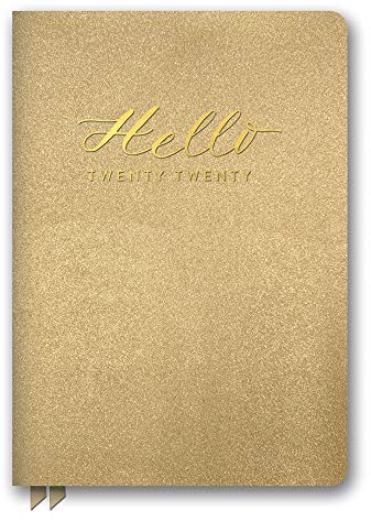 Hello Gold Shimmer Leatheresque Medium Weekly Agenda 2020 Calendar
