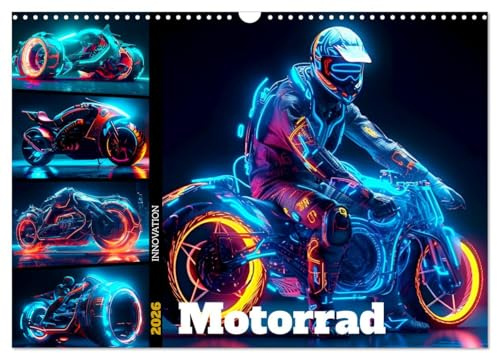 Motorrad Innovation (Wandkalender 2026 DIN A3 quer), CALVENDO Monatskalender: Entdecke die Zukunft des Motorrads aus der KI. (CALVENDO Sport)
