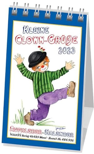 Kleine Clown-Grüße 2023: Aufkleber-Kalender mit Clown-Motiven