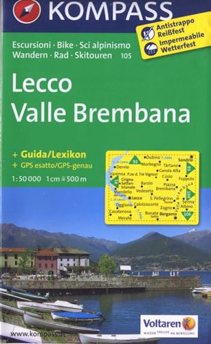 Lecco - Valle Brembana: Wanderkarte mit Aktiv Guide, Radrouten und alpinen Skirouten. GPS-genau. 1:50000. (KOMPASS Wanderkarte, Band 105)