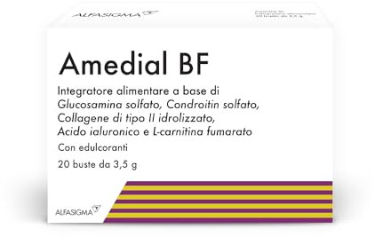 Amedial Bf, Integratore Alimentare Che Occorre per Mantenere in Stato Le Ossa e al Funzionamento delle Cartilagini, 20 Bustine da Sciogliere In Acqua