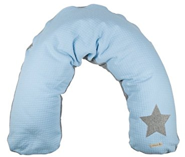 LOTTAS LABLE 15100-23 Jersey Stillkissen Stern blau grau