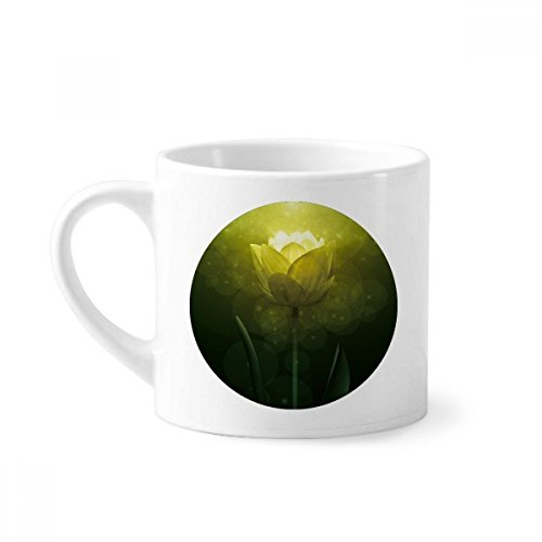DIYthinker Planta de tulipán Verde Flor Mini Taza Blanca cerámica Taza de cerámica con el Regalo de la manija 6 oz