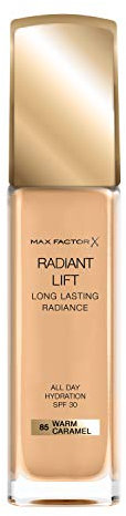 Max Factor Radiant Lift Foundation in 85 Warm Caramel – Cremig weiches Make-up für ein atemberaubendes Finish – Für ein strahlendes Aussehen