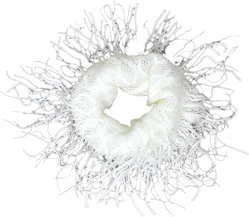 Memories Women's & Girl's Lightweight Mini Fashion Tube Collar Scarf (White)