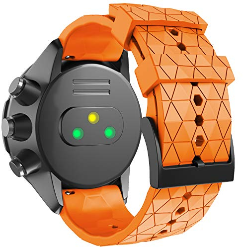 ANBEST Uhrenarmband Kompatibel mit Suunto 9/7/Baro, 24mm Ersatzarmbänder aus Weichem Silikon für D5/Spartan Sport Wrist HR, Orange