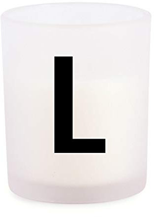pajoma® Duftkerze Letters im Glas, mit Duft, H 8 cm, Kerze mit Buchstabe, Geschenkidee (L)